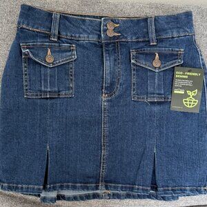 Love Trends Dark Blue Denim Mini Skirt with Shorts Small NWT